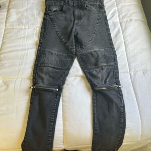 men’s Zara black jeans with zippers size 31 skinny fit